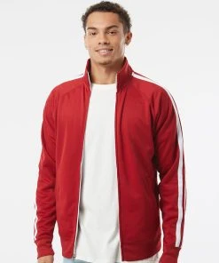 Independent Trading Co. Men's Lightweight Poly-Tech Full-Zip Track Jacket