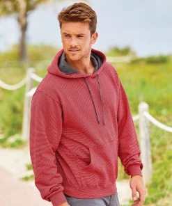 Fruit Of The Loom Men's Sofspun? Microstripe Hooded Pullover Sweatshirt