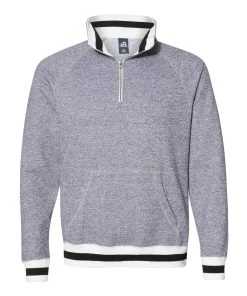 J. America Peppered Fleece Quarter-Zip Sweatshirt