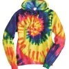 Dyenomite Men's Multi-Color Spiral Pullover Hooded Sweatshirt