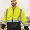 Kishigo Men's Hi-Vis Full-Zip Hooded Sweatshirt
