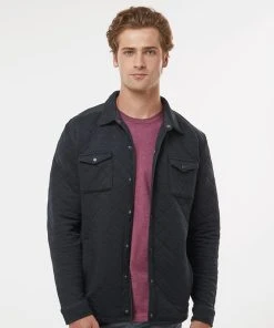 J. America Men's Quilted Jersey Shirt Jacket