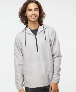 Independent Trading Co. Unisex Lightweight Quarter-Zip Windbreaker Pullover Jacket