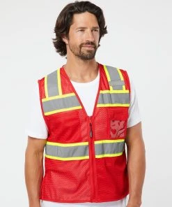 Kishigo Men's EV Series Enhanced Visibility 3 Pocket Mesh Vest