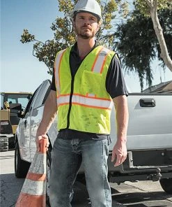 Kishigo Economy Contrasting Vest With Zippered Front