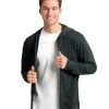Next Level Men's Sueded Long Sleeve Hooded Full Zip