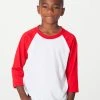 American Apparel Youth 50/50 Poly/Cotton Three-Quarter Sleeve Tee