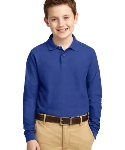 Port Authority Youth Long Sleeve Silk Touch Polo. Y500LS -Bulkthreads store 89181995
