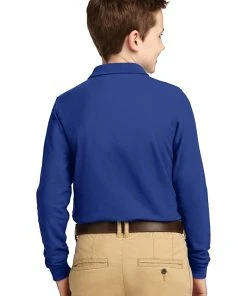 Port Authority Youth Long Sleeve Silk Touch Polo. Y500LS -Bulkthreads store 89181996