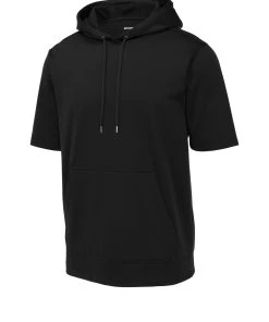 Sport-Tek Men's Sport-Wick Fleece Short Sleeve Hooded Pullover -Bulkthreads store 89184207