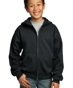 Port & Company Youth Core Fleece Full-Zip Hooded Sweatshirt -Bulkthreads store 89763330