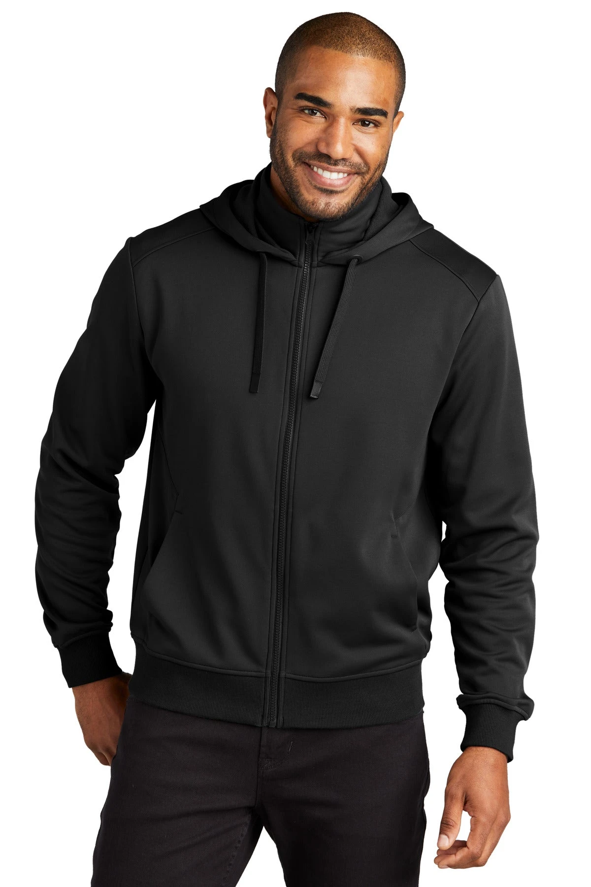 Port Authority Men's Smooth Fleece Hooded Jacket 1 Port Authority Men's Smooth Fleece Hooded Jacket