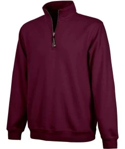 Charles River Crosswind 1/4 Zip Sweatshirt -Bulkthreads store 9359 Maroon e51a4fd8 d36d 408b b6e1 54fcd435941f