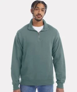 ComfortWash By Hanes Men's Garment-Dyed Quarter-Zip Sweatshirt