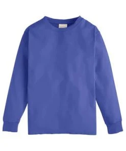 ComfortWash By Hanes Garment Dyed Youth Long Sleeve T-Shirt -Bulkthreads store comfortwash by hanes gdh275 deep forte blue 1 .1666113576266