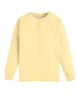 ComfortWash By Hanes Garment Dyed Youth Long Sleeve T-Shirt -Bulkthreads store comfortwash by hanes gdh275 summer squash yellow.1666112299696